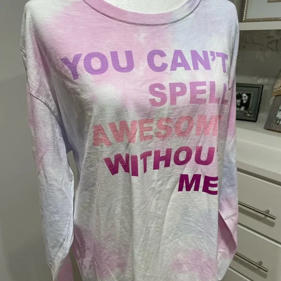 NWT HOT TOPIC You Can’t Spell Awesome Without Me Long Sleeve T - Picture 4 of 9